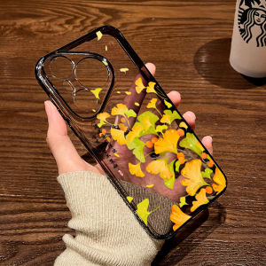 Autumn Silver Maple Leaf Design Huawei Pura70 Ultra P60Art Transparent Soft P50e Wind P40 Protective Case Female Version Chinese Style