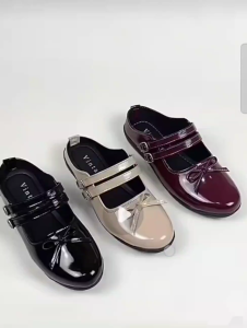 SHAKKI Flatshoes Wanita Sepatu Flat Cantik Motif Pita Gesper Ban 2