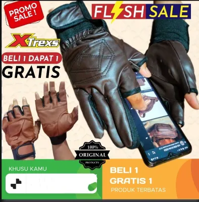 Sarung Tangan Touchscreen Sepeda Bike Glove Full Kulit PU