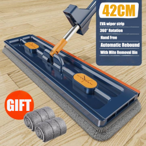 360°Rotating Flat Mop Self-contained Slide Floor Mop Microfiber Lazy No Hand-Washing Floor Floating Mop Household Cleaning Tools