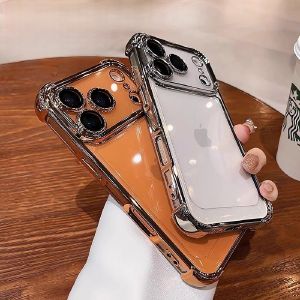 Plating Shockproof Silicone Phone Case for IPhone Air 17 Pro Max 16 Plus 16e E 15 Pro Max 14 13 Mini 12 11 Cover Casing