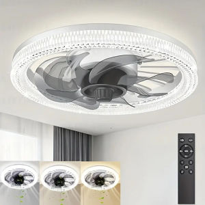 Ceiling Fans with Lights Socket Fan Light with Remote Control Dimmable Brightness Socket Modern Flush Mount Low Profile Ceili