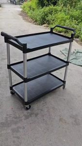 Xe đẩy thức ăn 3 tầng bằng nhựa xe dọn chén bát xe phục vụ 3 tầng bằng nhựa [ Kích Thước Lớn ]