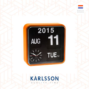 Karlsson 24.5cm Flip wall/table clock Orange/Black  [Ready Stock] Flip Clock Table clock Modern Luxury for Living Room Home Decor