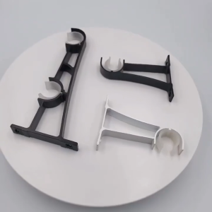 4pcs Double Curtain Rod Bracket Holder Set Aluminum Alloy Heavy Duty Base Rod Window Track Holder