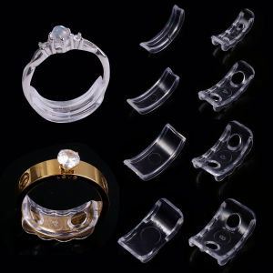 8pcs/set Plastic Transparent Ring Tools Invisible Clear Flat Coil Ring Size Adjuster Tighten Reducer For Jewelry Resizing Tool