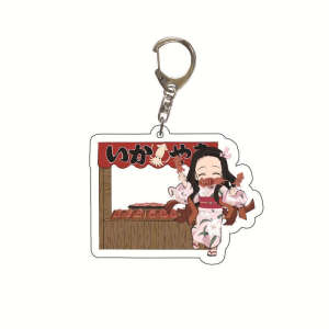 Anime Demon Slayer Keychain Figure Double-sided Acrylic Pendant Keychains for Women Men Bag Accessories Gifts