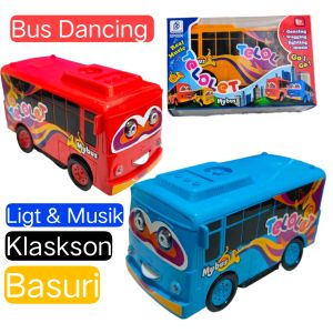 Mainan Anak Bus Dancing Basuri Mini My bus Telolet bisa Jalan Bump N go ada suara dan Lampu