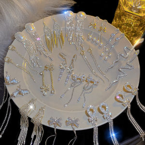 Ready Stock Long Tassel Earrings S925 Korean Fashion Long Earrings Retro Light Luxury   Original Jewelry for Women Dangle Drop Earring Girt for Girl