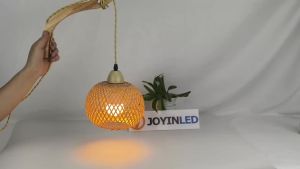 Bamboo Lantern Wall Lamp Natural Rattan Wicker E27 Led Chandeliers Sconce Hand-Woven Room Decor Lampshades Wall Light Fixtures