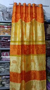 Gorden mewah gorden jendela gorden pintu Gorden minimalis kekinian motif prada tulip Orange