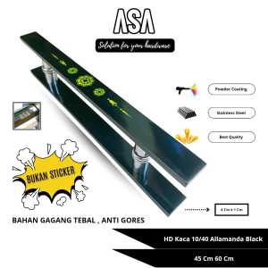 Handle Pintu Baut Tembus HD 10/50 Allamanda Black ( Powder Coating / ANTI GORES ) 45 cm 60 cm