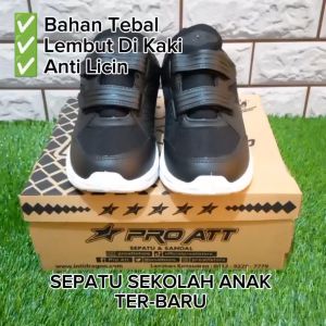 (COD) Sepatu Sekolah Hitam Putih Anak Laki Laki Perempuan Perekat PRO ATT SHM 260