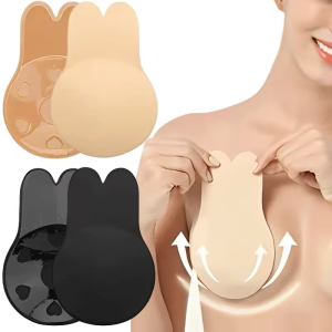 Women Push up Bras Self Adhesive Silicone Strapless Invisible Bra Reusable Sticky Breast Lift Tape Rabbit Nipple Cover Bra Pads