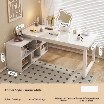 ZHUOHE | Corner Desk with Bookshelf L Shape