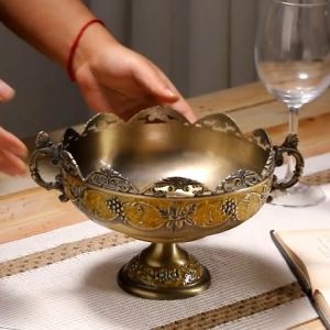 ถาดผลไม้โลหะ ถาดผลไม้ ถาดเค้ก ถาดแสดงผลตกแต่ง ของใช้ในครัวเรือน ตกแต่งบ้าน ถาดขนมหวาน ถาดถวายสังฆทานถวายเทพเจ้า