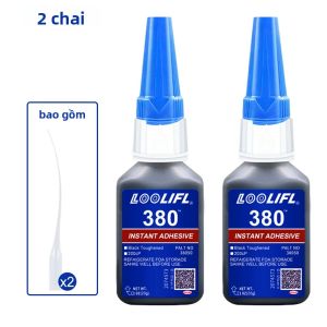 LOOLIFL Đen Vừa CA Keo Cao Cấp Cyanoacrylate Siêu Keo Dính Liền Cho Lốp Cao Su & Vật Dụng Màu Đen Chất Lỏng Mạnh Bít