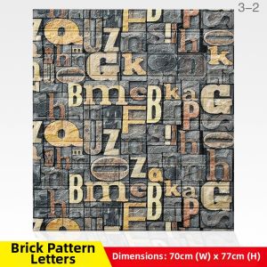 3D Retro Brick Pattern Wallpaper