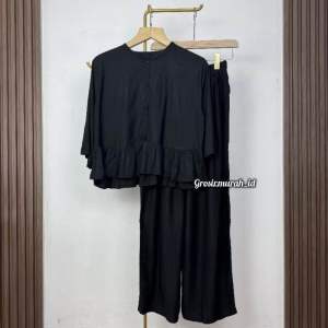 AGNIA SET RAYON TWILL REMPEL STELAN WANITA