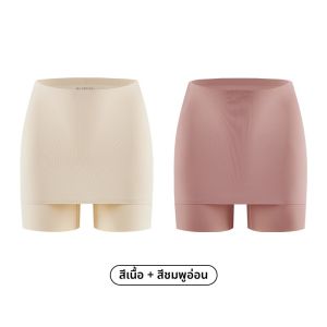 MiiOW | กางเกงบ็อกเซอร์ป้องกันความปลอดภัยสำหรับผู้หญิง Ice Silk Double Layer ปกปิดพื้นที่สามเหลี่ยม กางเกงขาสั้นแบบบางไร้รอยต่อ