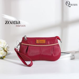AQ - Zoana By Quenby Dompet Pouch Wanita muat hp/ meka up murah kekinian bahan chocoly anti air