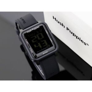 Jam Tangan Wanita Hush Puppies Digital Kotak Karet Rubber Mewah Fashion Cewek Elegan Kekinian
