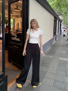 เสื้อยืดคอกลมแขนสั้นผู้หญิงฤดูร้อนปี 2025 ทรงเข้ารูป หลวม โปร่งแสง 5 ชิ้น แฟชั่นลำลอง สไตล์สตรีท เสื้อผ้าทำงาน