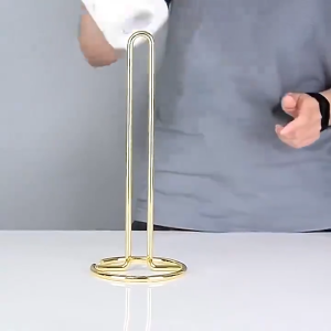Roll Paper Towel Holder Countertop Iron Roll Paper Towel Stand Napkins Paper Storage Shelf Kitchen Tissue Organizer