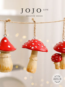 Mr. Grocery JOJOS L. PD. Christmas Mushroom Decorative Pendant Creative Christmas Gift Box Countryside Style Home Decor