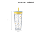LocknLock แก้วน้ำพลาสติก 2 ชั้น พร้อมหลอดซิลิโคน Bucket Cold Cup ความจุ 580 ml. รุ่น HAP520. 