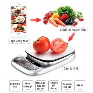 Cân điện tử nhà bếp cân tiểu ly mini 500g 3kg 10kg làm bánh độ chính xác cao kèm 2 viên pin AAA
