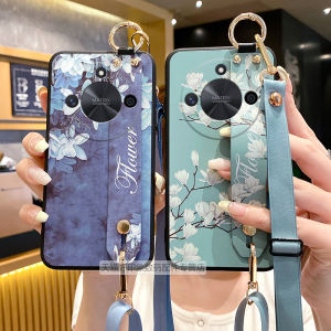 Honor X50 Silicone Phone Case Crossbody Lanyard Full Cover Protection Anti-Fall Shockproof Chinese Style Wristband High Quality