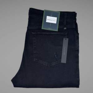Celana Jeans Sobek Pria Bahan Stretch Blue Navy- Regular