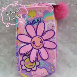 Tempat Pensil Motif Flower Pink / Pencil Case Epic Flower / Alat Tulis  Tempat Pensil Anak Perempuan Girl