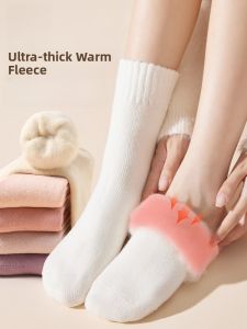 Miiow | Ultra-Thick Fleece-Lined Cat-Woman Winter Socks For Women Warm Home Mid-Calf Long Socks Slip-Resistant Snow Boots Accessories