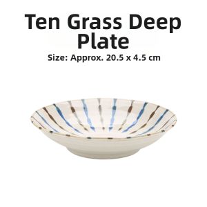 Mino Yaki | Elegant Japanese Import Bamboo Design Ceramic Diningware