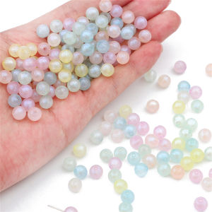 Plastic Acrylic Round Ball Beads Magic Rainbow Colors Loose Spacer Beads For Bracelet Necklace DIY Jewelry Craft Making