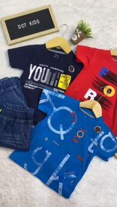 Setelan Anak Anak Celana Panjang Jeans & Kaos Atasan Distro Katun Usia 2-12 Tahun
