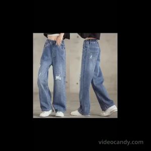 CELANA JEANS ANAK PEREMPUAN MODEL LONGGAR KOREAN STYLE STRAIGHT PANT