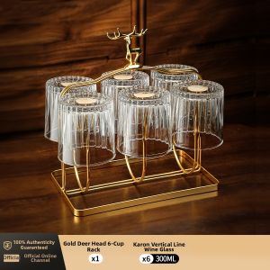 BOANG | Vintage Crystal Glass Whiskey Cup Set Home Bar Use