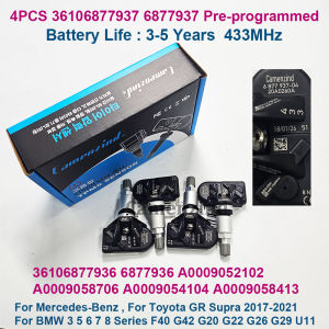 4PCS TPMS 6877937 36106877937 A0009052102 6877936 Tire Pressure Sensor For Mercedes-Benz W213 E-class CLS BMW 3 5 6 7 8 Series