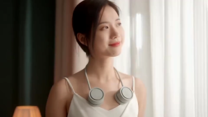 Quạt Đeo Cổ Tích Điện Gấp Gọn 1600mAH Hanging Neck Fan Mini Pin Trâu BH 12 Tháng