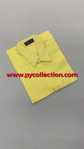FH046 - KEMEJA PENGAWAS LENGAN PENDEK KUNING COTTON