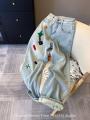 Christmas Cartoon Fleece Lined Denim Jeans High Waist Straight Leg Casual Pants Floor Length Warm Trousers Women Early Spring New Style. 