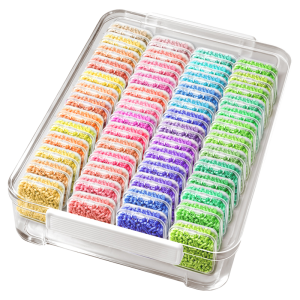 YUGUANG | Large Capacity Bead Organizer Transparent Plastic With Lid 120 Colors