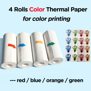 New 4 Rolls Colors Thermal Paper for Color Printing Paper for Instant Printing Camera Kids Color Papers No Ink Print