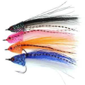 1/4PCS 4/0 4.33" 3D Fish Eyes Big Baitfish Streamer Fly Minnow Streamer Fly Muskie Pike Bass Steelhead Saltwater Fishing Lures