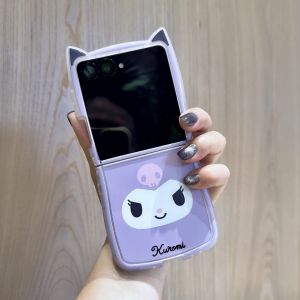 Sanrio | Kawaii Sanrio Hello Kitty Kuromi Samsung Z Flip Case Chống Sốc Chống Trầy Xước Vỏ Điện Thoại Bằng Nhựa TPU Mềm Dành Cho Nữ Với Các Tính Năng Chống Vân Tay
