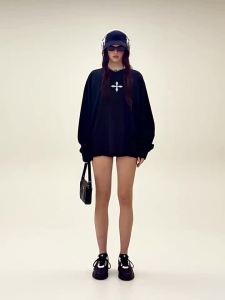 SMFK | Cross Statue Loose Long Sleeve T-shirt