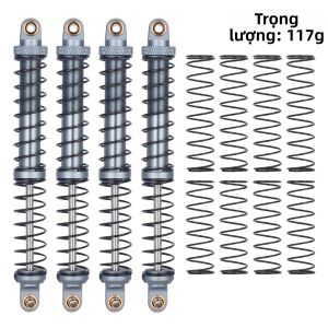 Bộ Giảm Xóc Dầu Lò Xo Kép Tỷ Lệ 1:10 Cho Xe RC Crawler 1/10 Axial SCX10 RBX10 D90 TRX4 TRX6 - Phụ Tùng Nâng Cấp Bằng Kim Loại